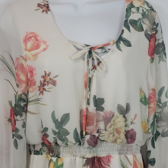 Belle + Sky white floral maxi dress sz M - Picture 4 of 8